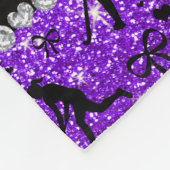 Naam indigo paarse glitter hockey harten boeg fleece deken (Hoek)