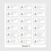 Naam individuele ontvanger Adres kerstboom Sticker (Vel)