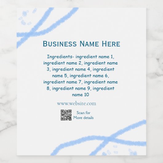 Naam ingrediënten voeg bedrijfsnaam website QR-cod Wijn Etiket (Enkel label)