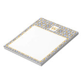 💙 💛 Naam + initiaal Azulejos Notitieblok (Linkerzijde)