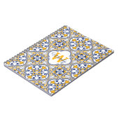 💙 💛 Naam + initiaal Azulejos Notitieboek (Linkerzijde)