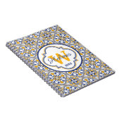 💙 💛 Naam + initiaal Azulejos Notitieboek (Rechterzijde)