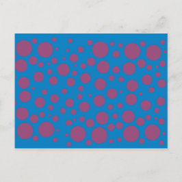 Naam Initiaal Blauwe Paarse Polka Dots Moons Circl Briefkaart