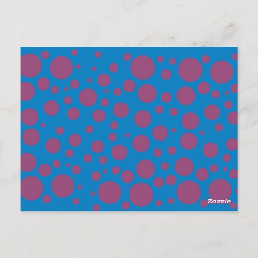 Naam Initiaal Blauwe Paarse Polka Dots Moons Circl Briefkaart (Achterkant)