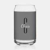 Naam initiaal | Charcoal Grey Beverage Blikvorm Glas (Voorkant)