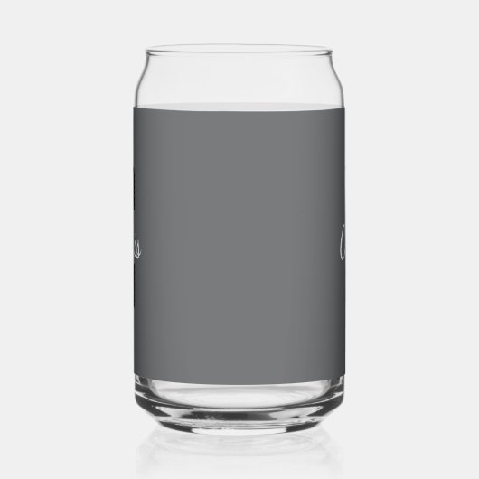 Naam initiaal | Charcoal Grey Beverage Blikvorm Glas (Rechts)