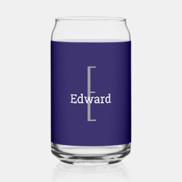 Naam initiaal | Donker Navy Blue drankblikje glas