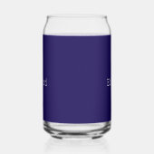 Naam initiaal | Donker Navy Blue drankblikje glas (Rechts)