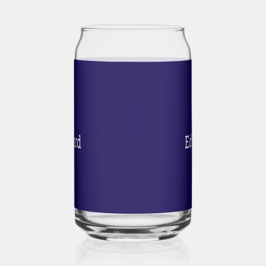 Naam initiaal | Donker Navy Blue drankblikje glas (Links)