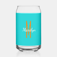 Naam initiaal | Donker turquoise Oranje drank