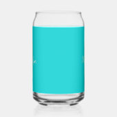 Naam initiaal | Donker turquoise Oranje drank Blikvorm Glas (Links)