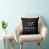 Naam Initiaal Elegant Schrift Trouw Monogram Cadea Kussen (Stoel)