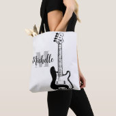naam, initiaal en zwarte driehoekige muziek Guitar Tote Bag (Dichtbij)