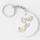 Naam initiaal F meisjes gepersonaliseerde sleutelh Sleutelhanger (Voorkant)