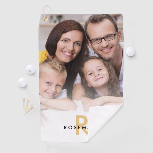 Naam Initiaal foto Overlay Monogram Golfhanddoek (Insitu)