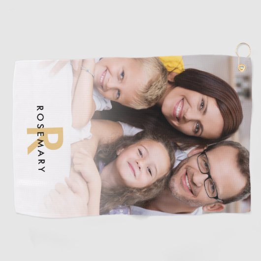 Naam Initiaal foto Overlay Monogram Golfhanddoek (Horizontaal)