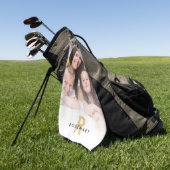 Naam Initiaal foto Overlay Monogram Golfhanddoek (Groen)