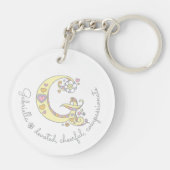 Naam initiaal G meisjes gepersonaliseerde sleutelh Sleutelhanger (Achterkant)