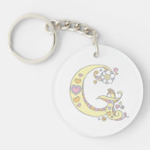 Naam initiaal G meisjes gepersonaliseerde sleutelh Sleutelhanger (Voorkant)