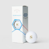 Naam Initiaal Golfbal met Gouden Monogram Golfballen (Verpakking)