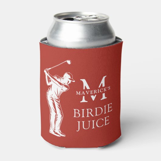 Naam & Initiaal Grappige Vogeltje Sap Golf Blikjeskoeler (Blikje Voorkant)