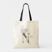 Naam Initiaal Letter N rustic floral personalized Tote Bag (Achterkant)