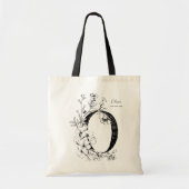 Naam Initiaal Letter N rustic floral personalized Tote Bag (Voorkant)