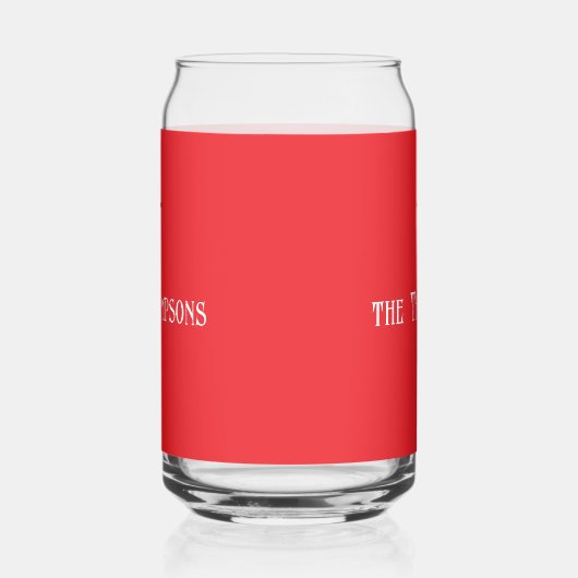 Naam initiaal | Levendige rode 16oz drank Blikvorm Glas (Rechts)