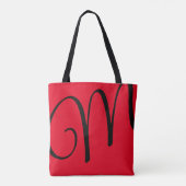 Naam & initiaal Liefde Hartrood Tote Bag (Achterkant)