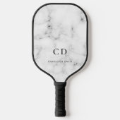 Naam initiaal marmer monogram pickleball paddle (Voorkant)