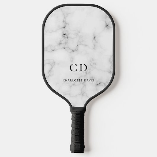 Naam initiaal marmer monogram pickleball paddle (Achterkant)