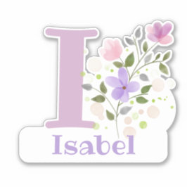 Naam & Initiaal met Bloemendesign Sticker Uitsnijd