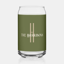 Naam initiaal | Moderne Leger Groene Drank Blikvorm Glas