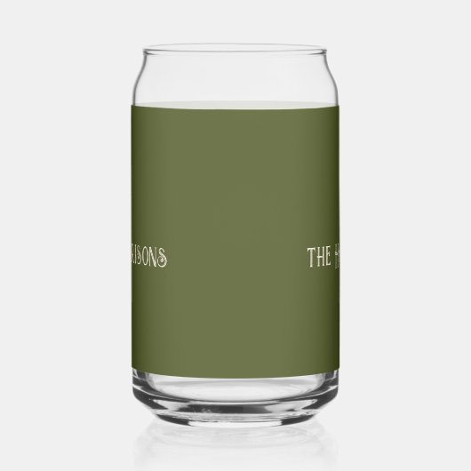 Naam initiaal | Moderne Leger Groene Drank Blikvorm Glas (Rechts)