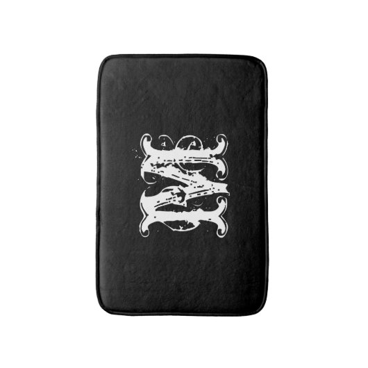 naam initiaal monogram badmat monogram (Voorkant Verticaal)