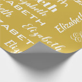 Naam Initiaal Monogram goud Persoonlijke Gift Cadeaupapier (Hoek)