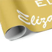 Naam Initiaal Monogram goud Persoonlijke Gift Cadeaupapier (Rol Hoek)