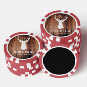 Naam Initiaal Monogram Landelijk Hertengewei Eenvo Poker Chips (Opstapeling)