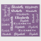 Naam Initiaal Monogram Paarse Gepersonaliseerde Gi Cadeaupapier (Vlak)