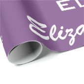 Naam Initiaal Monogram Paarse Gepersonaliseerde Gi Cadeaupapier (Rol Hoek)