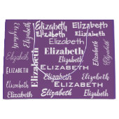 Naam Initiaal Monogram Paarse Gepersonaliseerde Gi Groot Cadeauzakje (Voorkant)