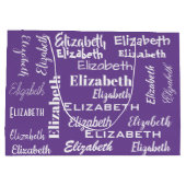 Naam Initiaal Monogram Paarse Gepersonaliseerde Gi Groot Cadeauzakje (Achterkant)