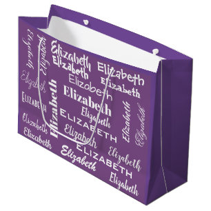 Naam Initiaal Monogram Paarse Gepersonaliseerde Gi Groot Cadeauzakje