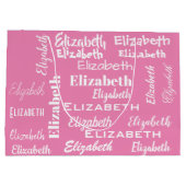 Naam Initiaal Monogram roze Gepersonaliseerde Gift Groot Cadeauzakje (Achterkant)