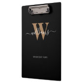 Naam Initiaal van modern zwart monogram Gold Scrip Klembord (Links)
