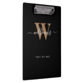 Naam Initiaal van modern zwart monogram Gold Scrip Klembord (Rechts)