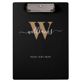 Naam Initiaal van modern zwart monogram Gold Scrip Klembord