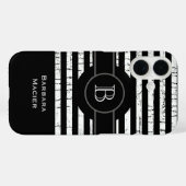 Naam initiaal zwart/wit gepersonaliseerd Case-Mate iPhone case (Achterkant (horizontaal))