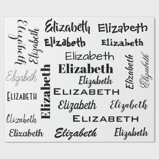 Naam Initialen Berichtpatroon Gepersonaliseerde ca Cadeaupapier (Vlak)