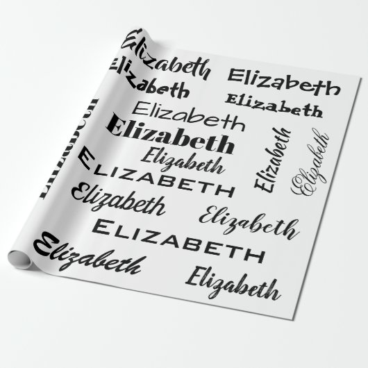 Naam Initialen Berichtpatroon Gepersonaliseerde ca Cadeaupapier (Uitgerold)